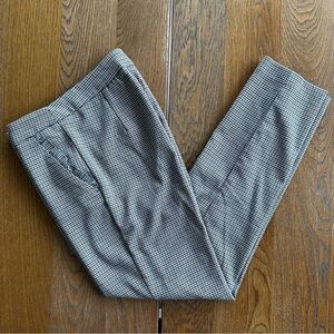 Zara Basic Black White Blue Houndstooth Work Pants Ruffle Frill Pocket Detail